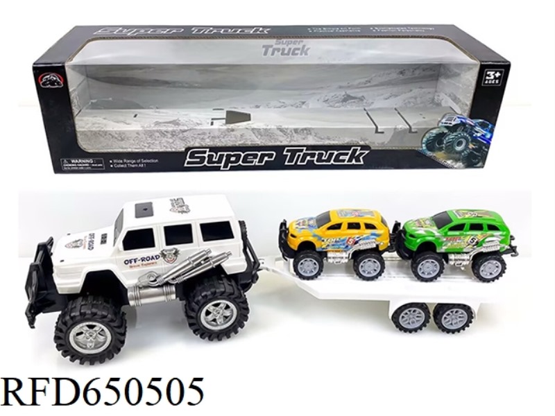 SUV TOWING TWO GLIDING SUVS