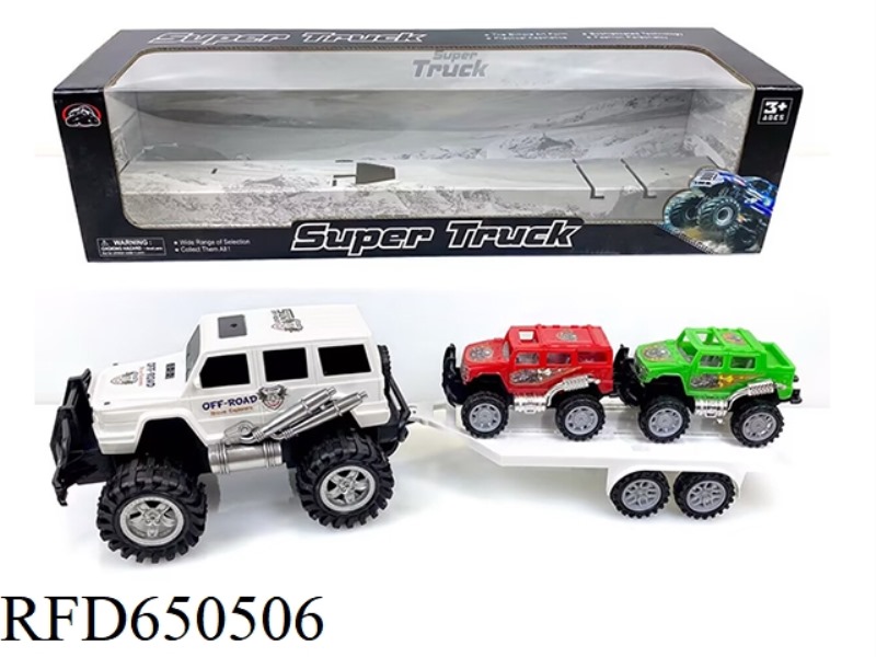 SUV TOWING TWO GLIDING SUVS