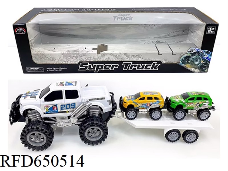 SUV TOWING TWO GLIDING SUVS