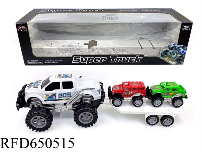 SUV TOWING TWO GLIDING SUVS