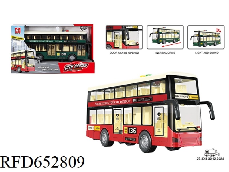 CITY DOUBLE-DECKER BUS-SOUND AND LIGHT INERTIA