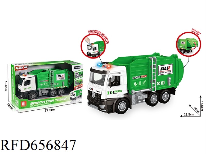1:16 SOUND AND LIGHT INERTIA CAN OPEN THE DOOR SANITATION CAR