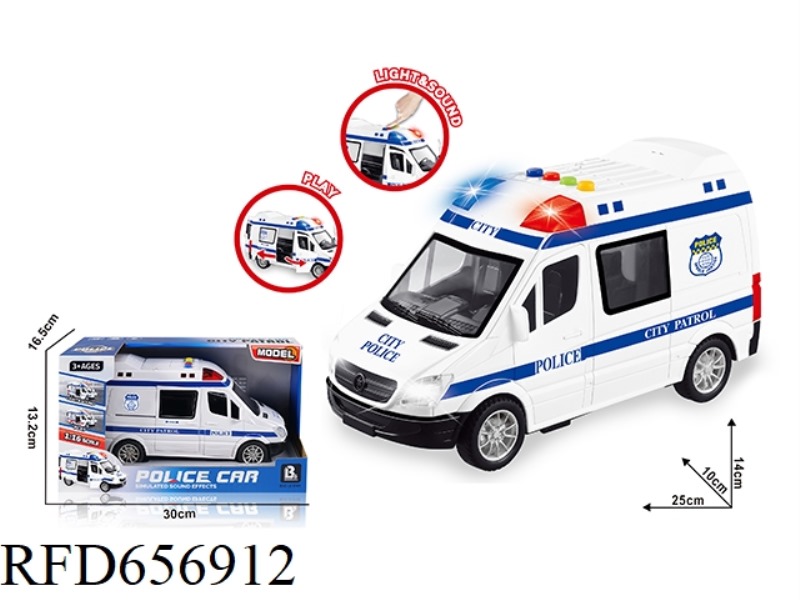 1:16 SOUND AND LIGHT INERTIA CAN OPEN THE DOOR POLICE CAR