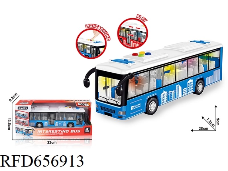 ACOUSTO-OPTIC INERTIA OPEN-DOOR SINGLE-DECKER BUS - BLUE