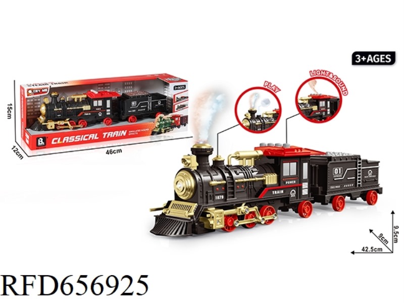 SOUND AND LIGHT INERTIAL STEAM TRAIN. - BLACK