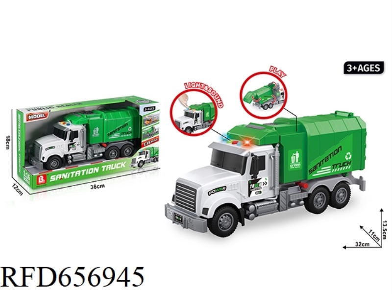 1:16 ACOUSTO-OPTIC INERTIAL SANITATION VEHICLE - GREEN