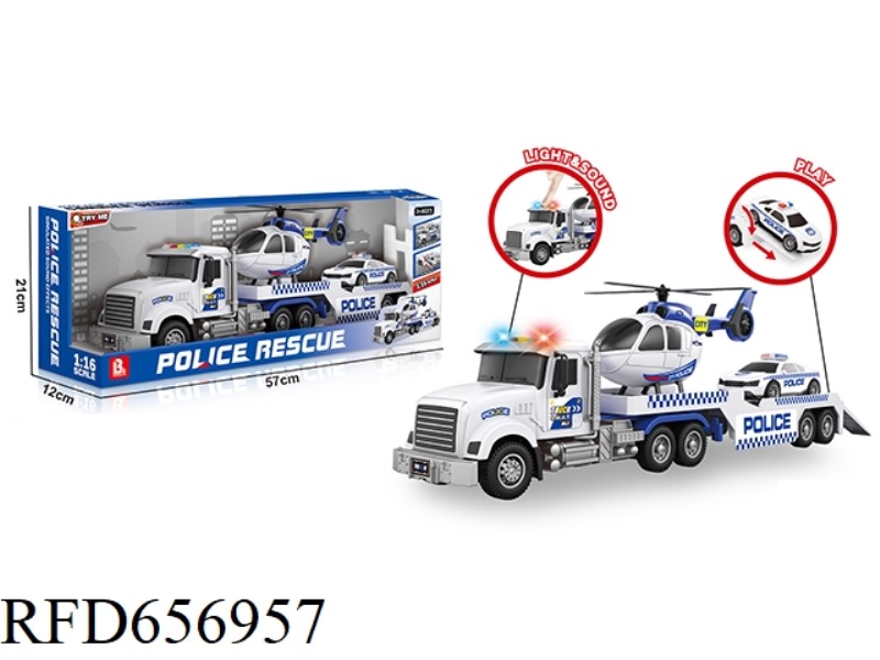 1:16 SOUND AND LIGHT INERTIAL POLICE TRANSPORT VEHICLE