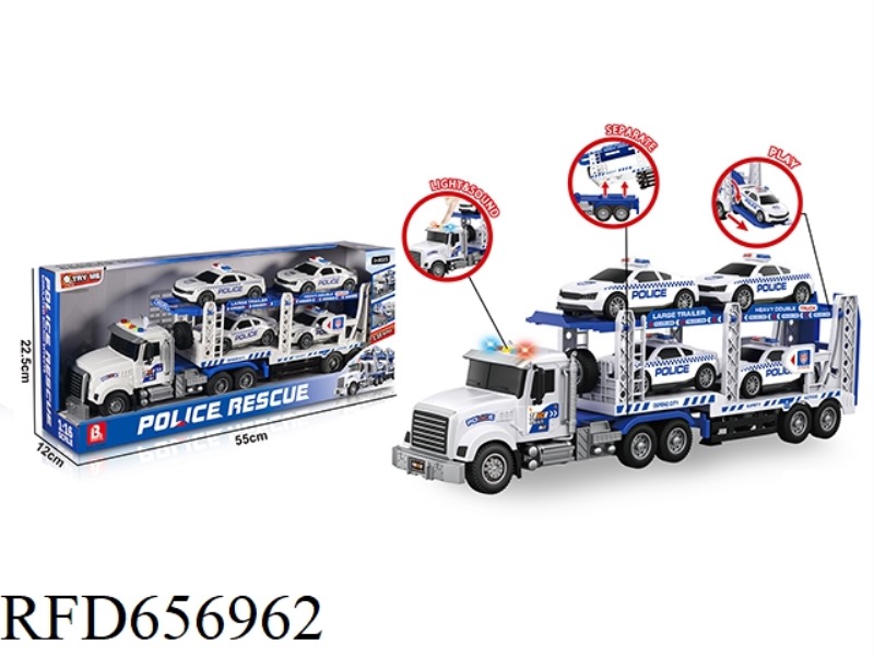 1:16 ACOUSTO-OPTIC INERTIAL DOUBLE-DECKER TRANSPORT POLICE CAR