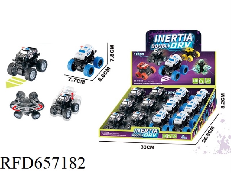 DUAL INERTIAL OFF-ROAD POLICE CAR (12 PCS)
