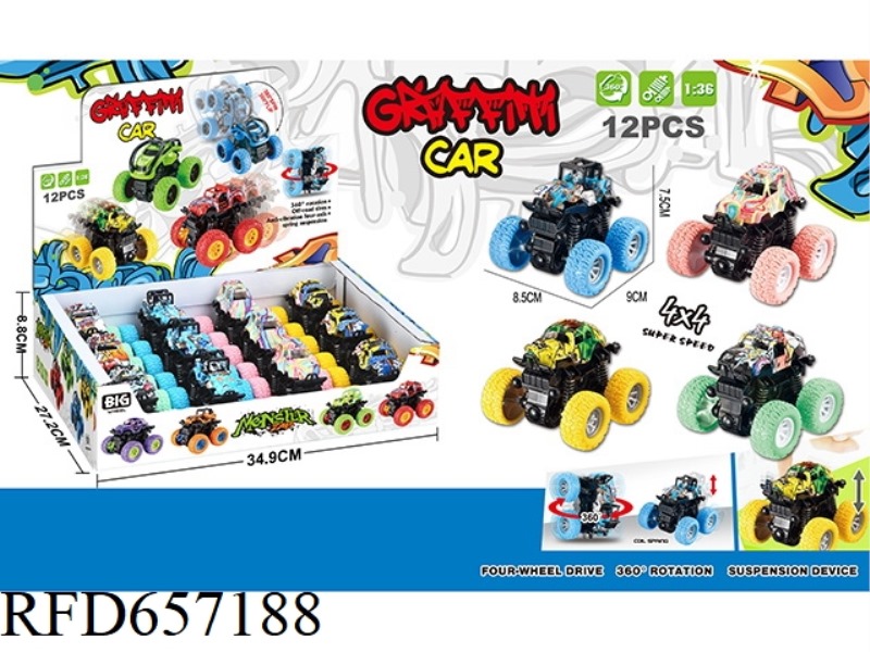 DOODLE DUAL INERTIAL STUNT CAR (12 PIECES)
