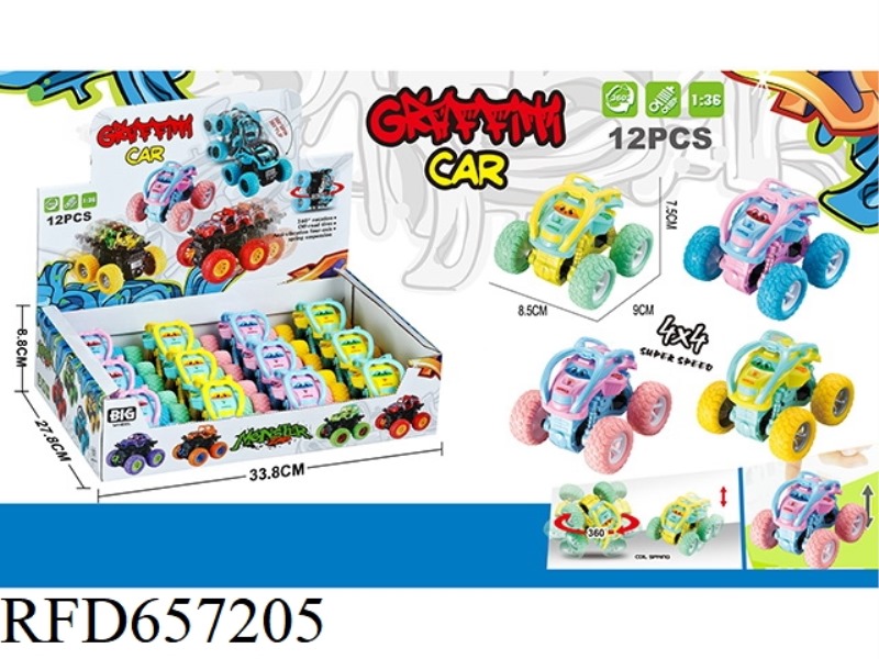 CARTOON DOUBLE INERTIA STUNT ROLLOVER (12 PIECES)