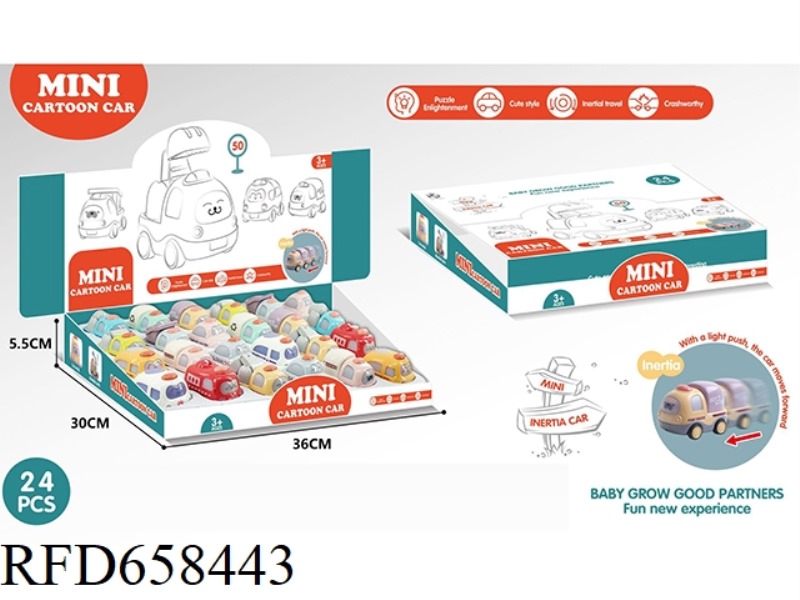 CARTOON INERTIA CAR (24 PACKS)