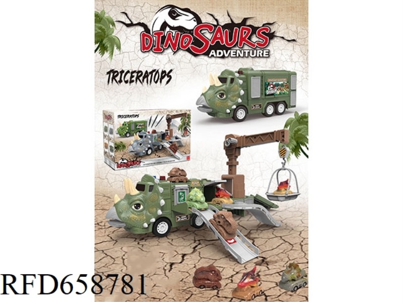 TRICERATOPS DEFORMATION TRACK INERTIA CAR (GREEN)