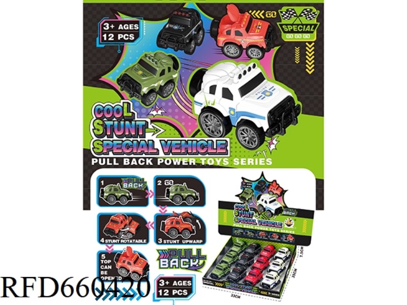 PULL BACK INERTIA - STUNT SPIN OFF-ROAD POLICE CAR