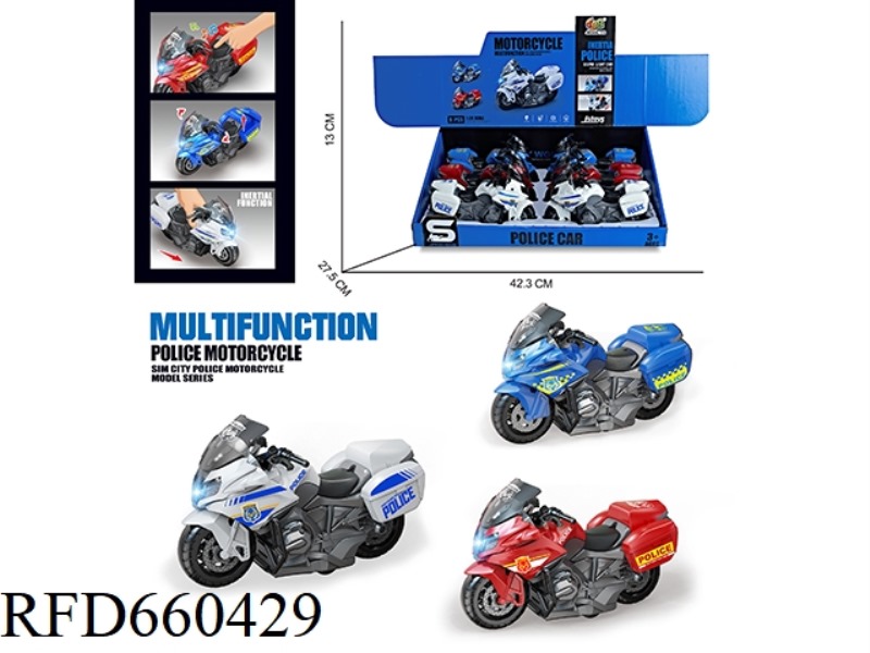 1:20 BMW PATROL MOTORCYCLE (INERTIA & LIGHTS & MUSIC) 6PCS