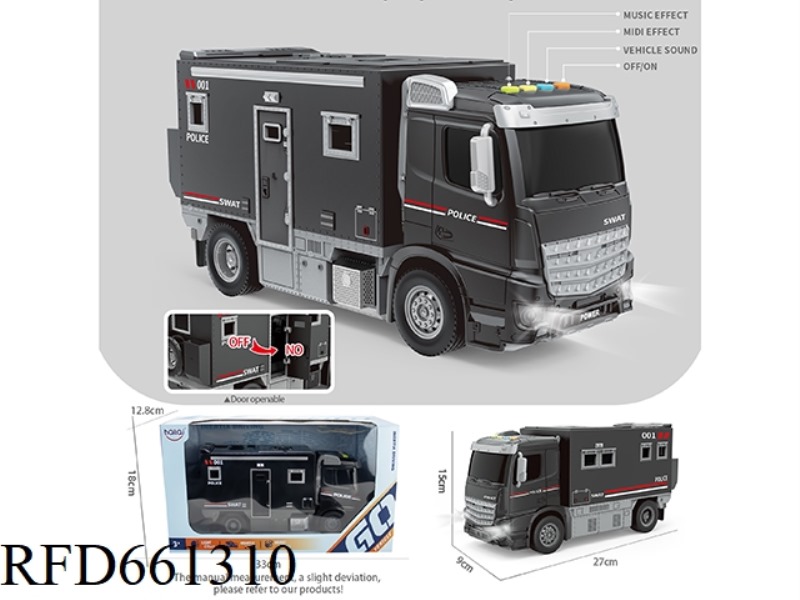 1:16 INERTIAL SWAT VEHICLE (4 KEYS WITH LIGHTS AND MUSIC)