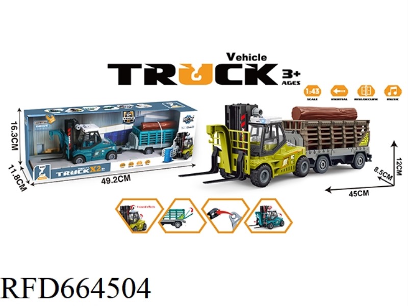 INERTIAL TRANSPORT FORKLIFT TRAILERS WITH LIGHTS AND SOUNDS