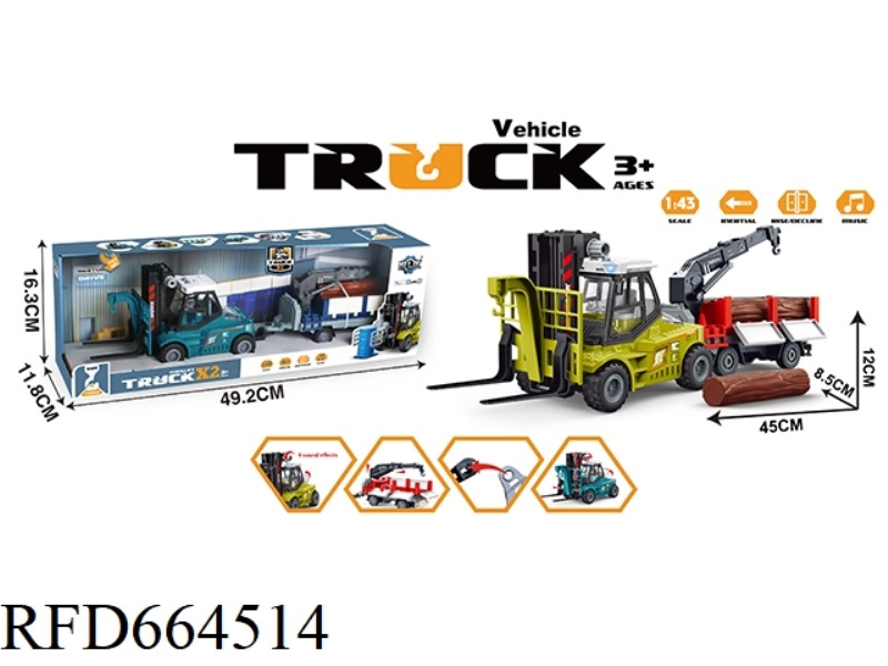 INERTIAL TRANSPORT FORKLIFT TRAILERS WITH LIGHTS AND SOUNDS