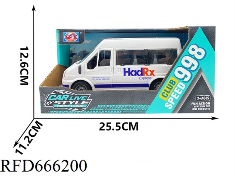 4-DOOR INERTIA LIGHT CAR (WHITE)[3 CAPSULES FOR AG13 EACH]