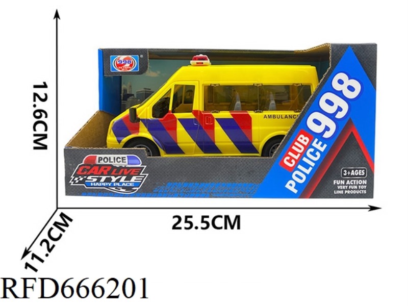4-DOOR INERTIA LIGHT CAR (YELLOW)[3 CAPSULES FOR AG13 EACH]