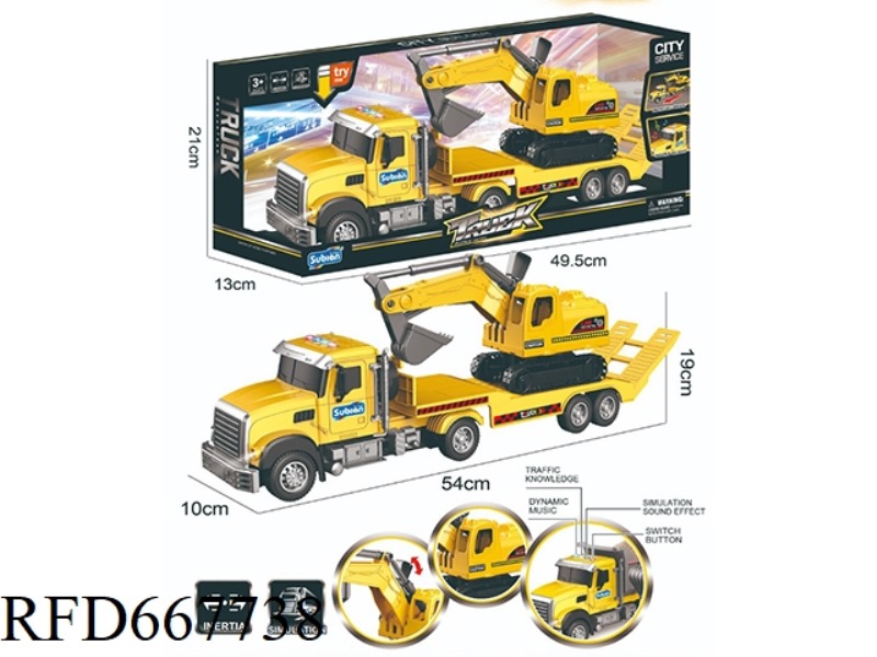 1:14 INERTIA AMERICAN CONSTRUCTION EXCAVATOR TRANSPORT VEHICLE