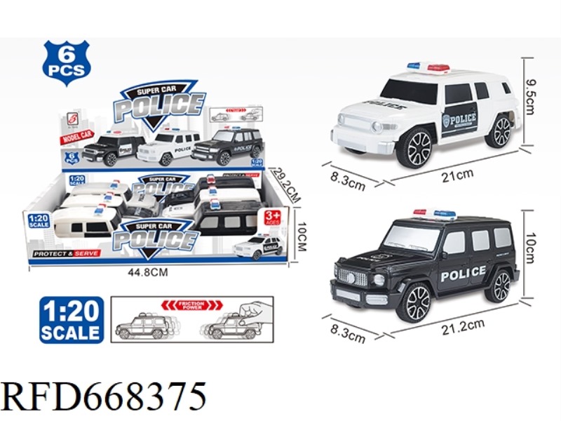 1:20 TOYOTA FJ/ MERCEDES-BENZ G-CLASS 2 ENGLISH INERTIAL POLICE CARS (6 PIECES EACH)