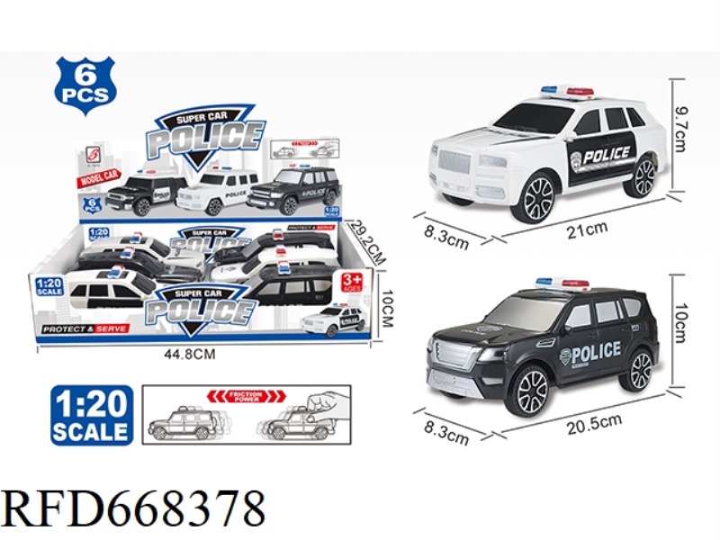 1:20 CULLINAN/NISSAN 2 ENGLISH INERTIAL POLICE CARS (6 PIECES EACH)