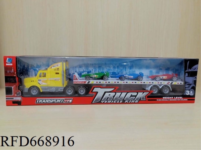 SINGLE-LAYER FLATBED TRAILER WITH INERTIAL TOW HEAD