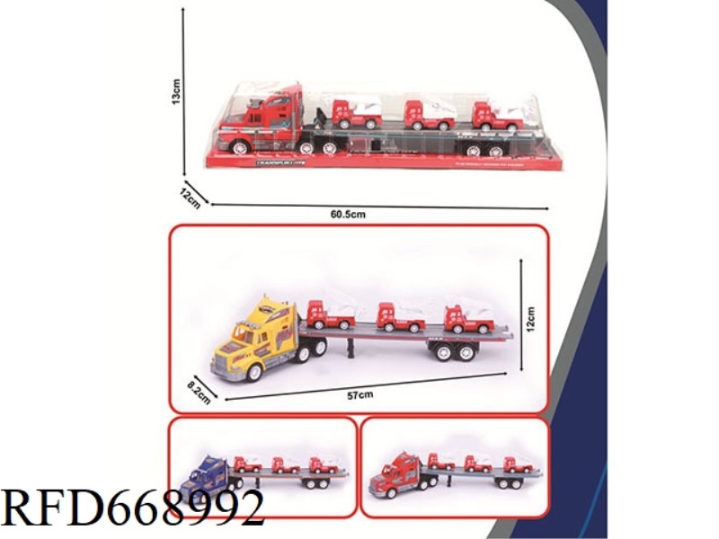 SINGLE-LAYER FLATBED TRAILER WITH INERTIAL TOW HEAD