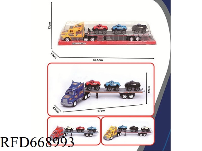 SINGLE-LAYER FLATBED TRAILER WITH INERTIAL TOW HEAD