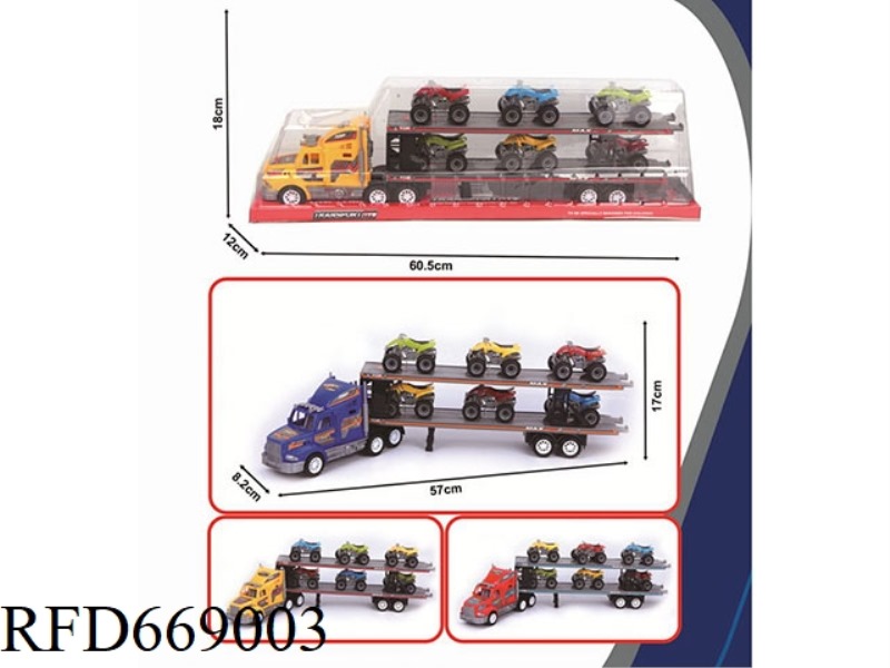 DOUBLE-LAYER FLATBED TRAILER WITH INERTIAL TOW HEAD