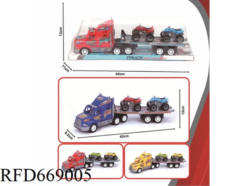 SINGLE-LAYER FLATBED TRAILER WITH INERTIAL TOW HEAD