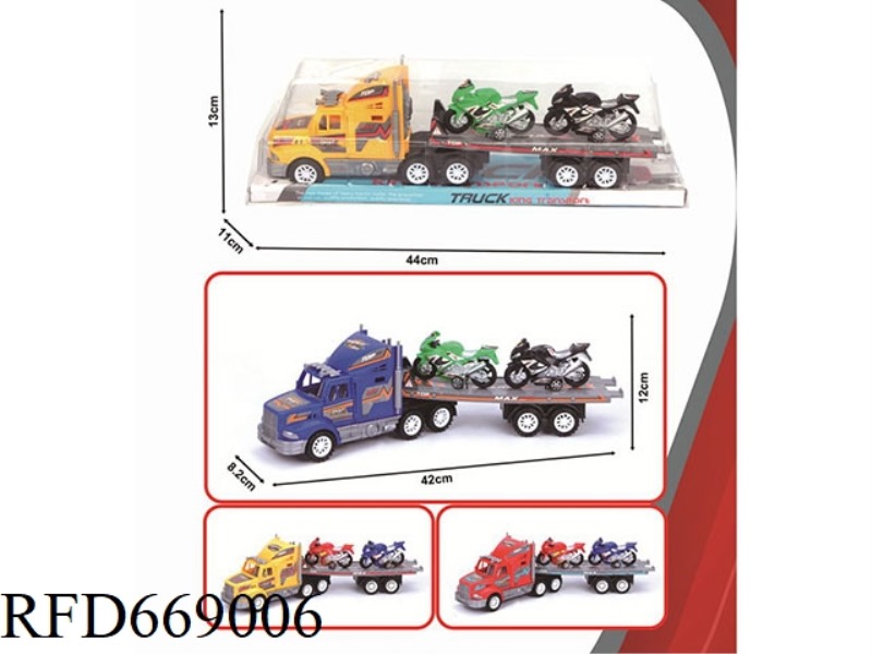 SINGLE-LAYER FLATBED TRAILER WITH INERTIAL TOW HEAD