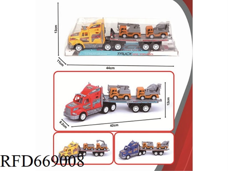 SINGLE-LAYER FLATBED TRAILER WITH INERTIAL TOW HEAD