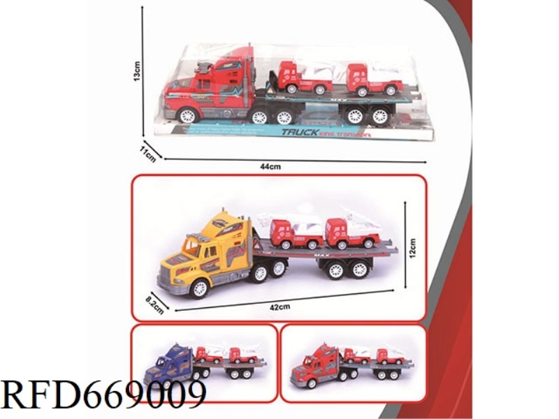 SINGLE-LAYER FLATBED TRAILER WITH INERTIAL TOW HEAD
