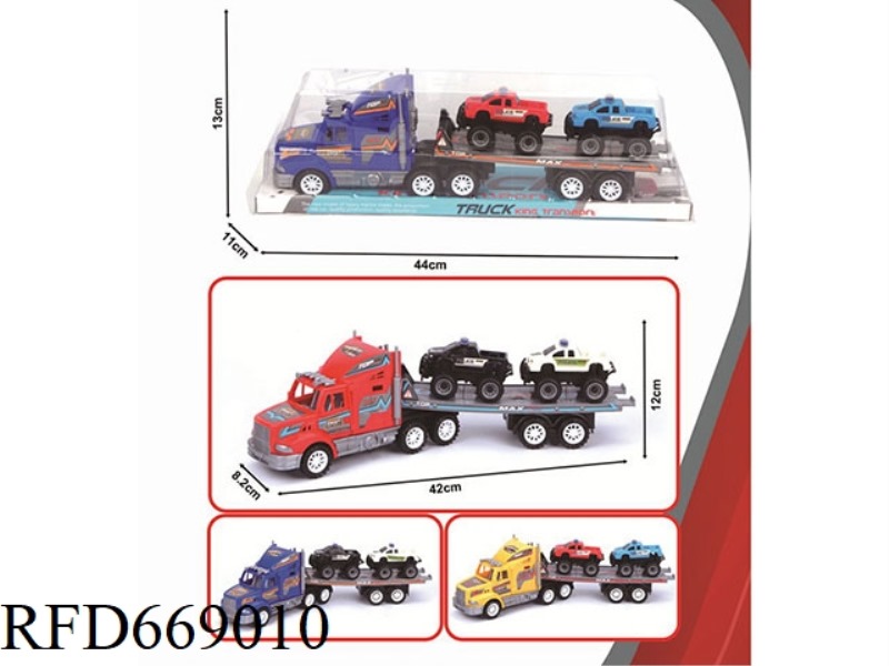 SINGLE-LAYER FLATBED TRAILER WITH INERTIAL TOW HEAD