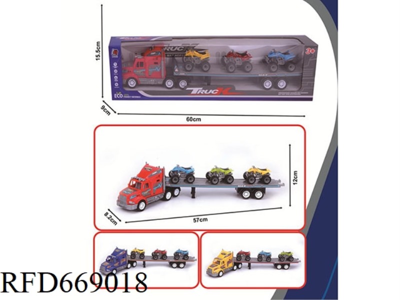 SINGLE-LAYER FLATBED TRAILER WITH INERTIAL TOW HEAD