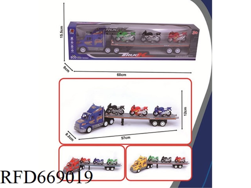 SINGLE-LAYER FLATBED TRAILER WITH INERTIAL TOW HEAD