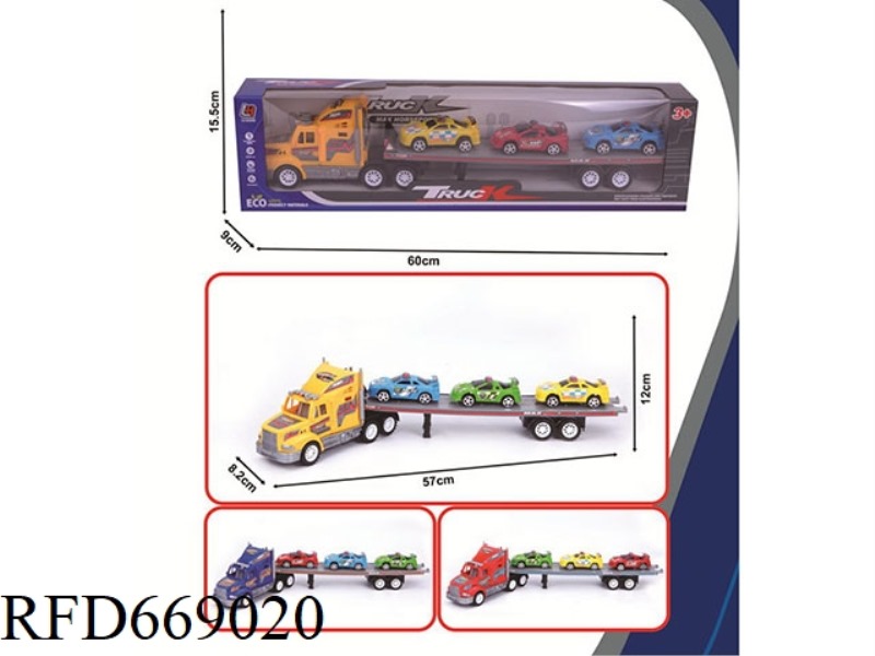 SINGLE-LAYER FLATBED TRAILER WITH INERTIAL TOW HEAD