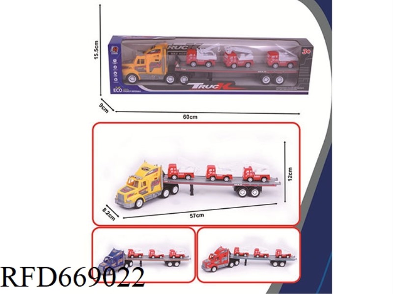 SINGLE-LAYER FLATBED TRAILER WITH INERTIAL TOW HEAD