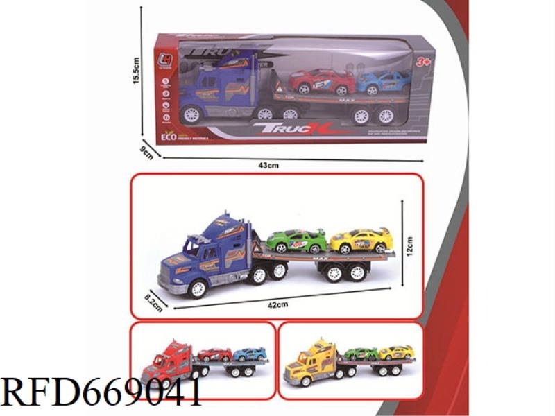 SINGLE-LAYER FLATBED TRAILER WITH INERTIAL TOW HEAD