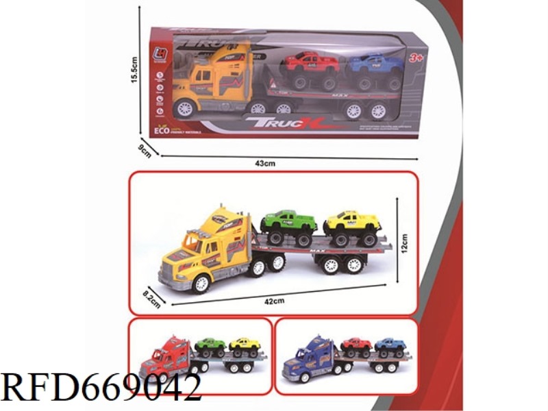 SINGLE-LAYER FLATBED TRAILER WITH INERTIAL TOW HEAD