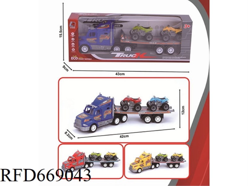 SINGLE-LAYER FLATBED TRAILER WITH INERTIAL TOW HEAD