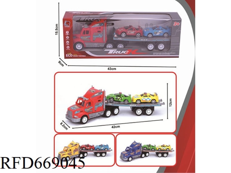 SINGLE-LAYER FLATBED TRAILER WITH INERTIAL TOW HEAD