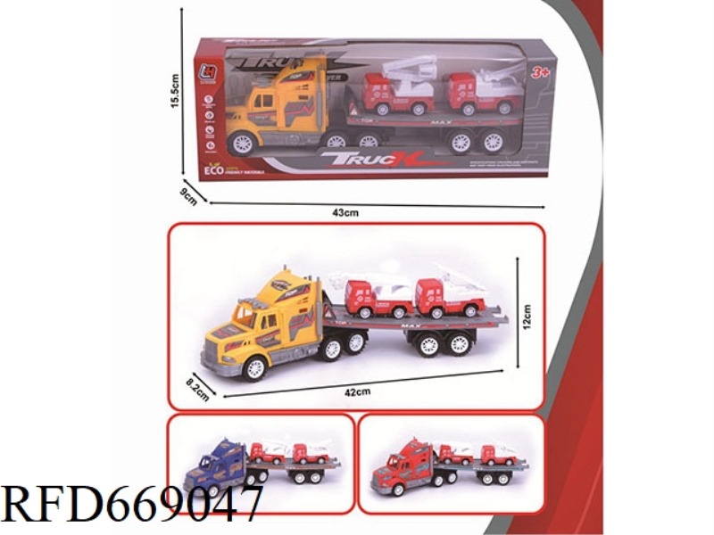 SINGLE-LAYER FLATBED TRAILER WITH INERTIAL TOW HEAD