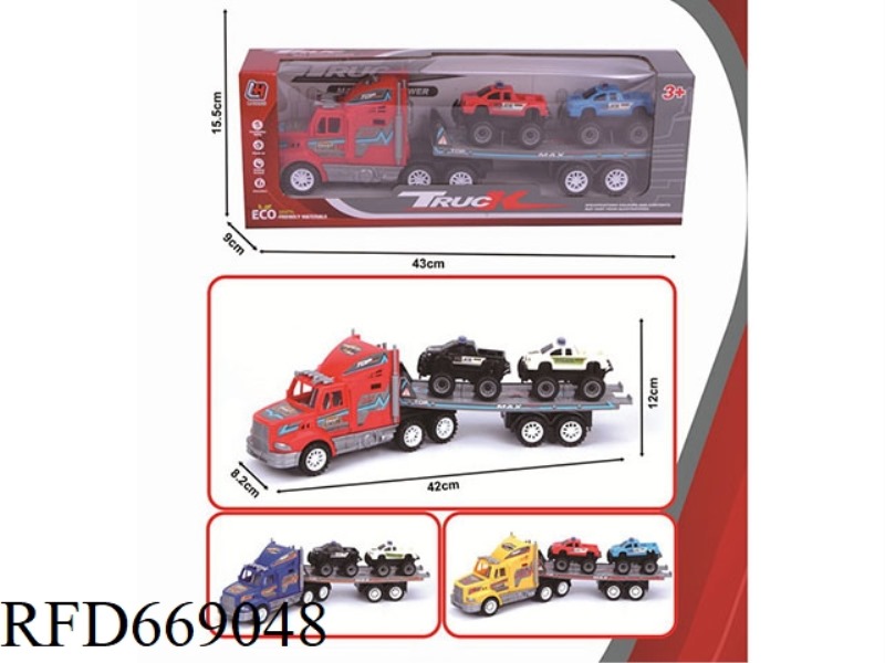 SINGLE-LAYER FLATBED TRAILER WITH INERTIAL TOW HEAD