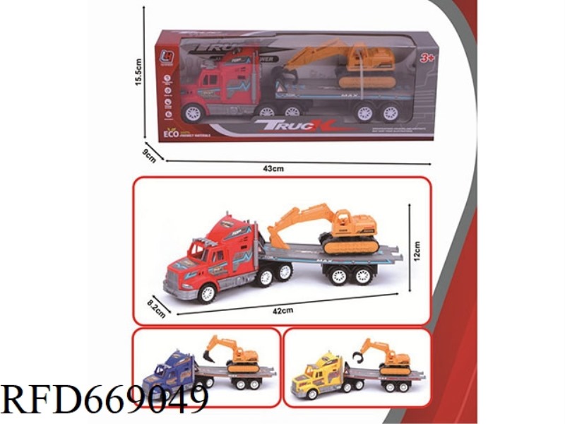 SINGLE-LAYER FLATBED TRAILER WITH INERTIAL TOW HEAD