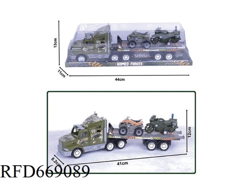 INERTIAL TRACTOR MILITARY SINGLE-LAYER FLATBED TRAILER
