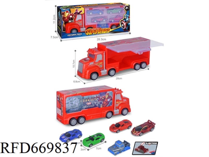 INERTIA SPIDER-MAN STORAGE CAR +4 SLIDING AB CARS+LAUNCHER.