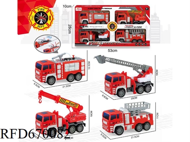 FOUR INERTIAL FIRE ENGINES EQUIPPED WITH (UPGRADED WATER SPRAY)